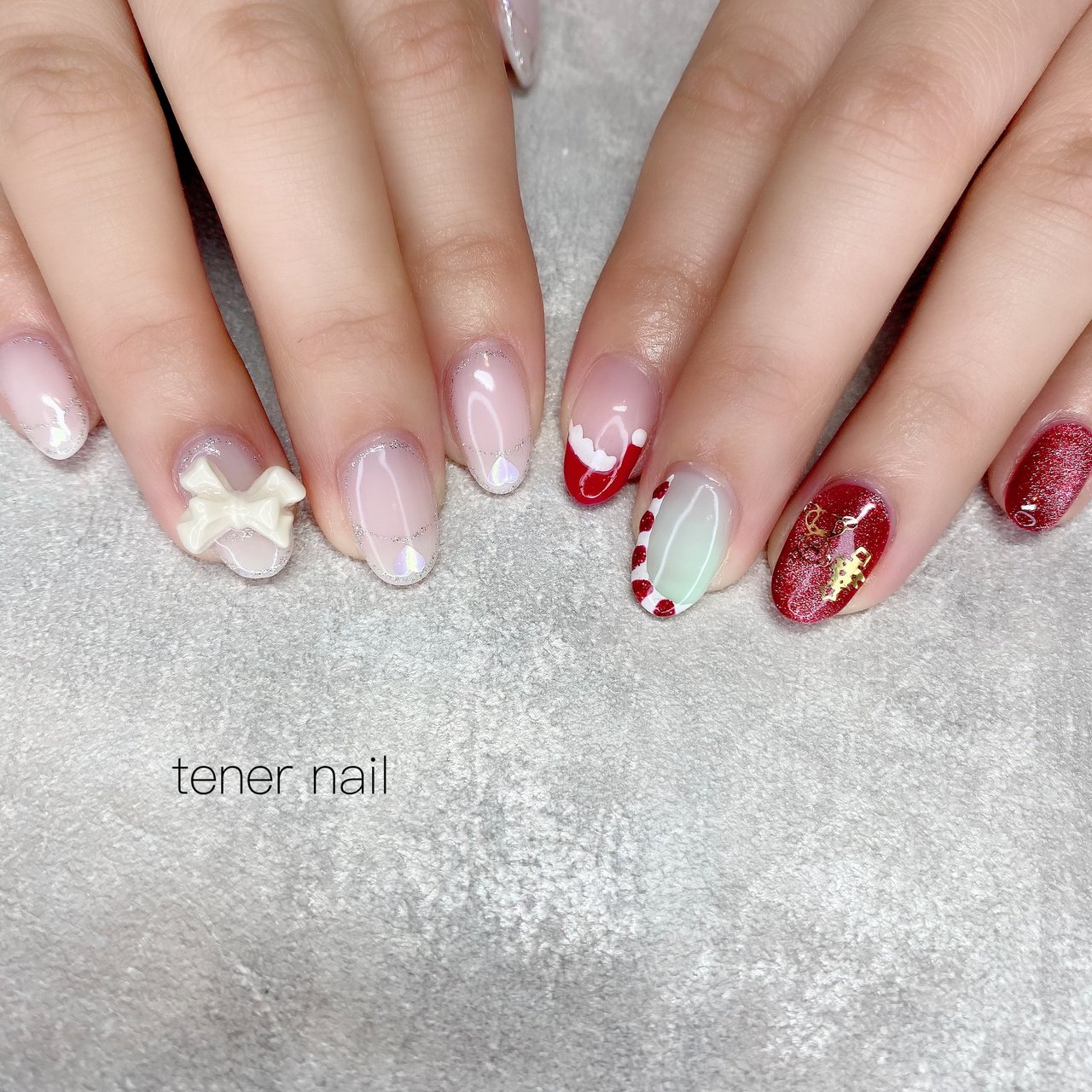冬 クリスマス パーティー 女子会 ハンド テネルネイル Tener Nailのネイルデザイン No ネイルブック