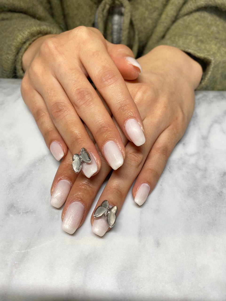 冬 ハンド ホワイト Navyのネイルデザイン No ネイルブック