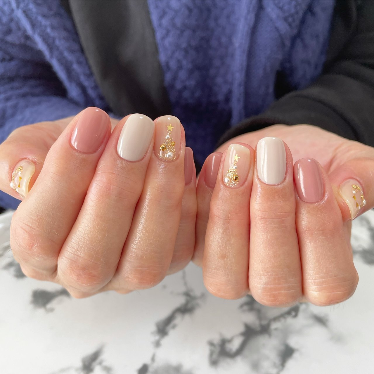 冬 クリスマス パーティー デート ビジュー Nailsalon Almaのネイルデザイン No 654 ネイルブック