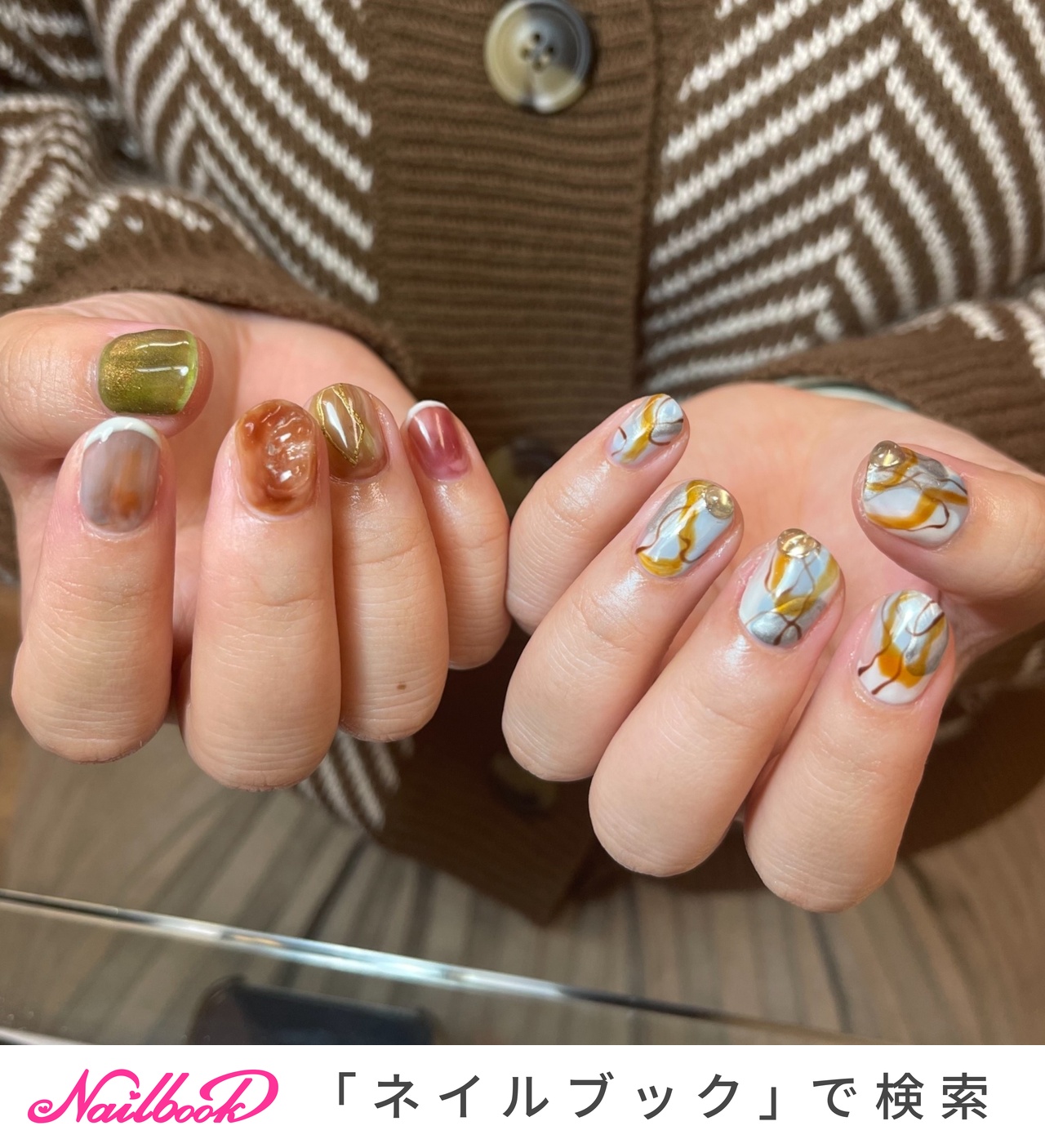 21年 新着順 夏 べっ甲のネイルデザイン ネイルブック