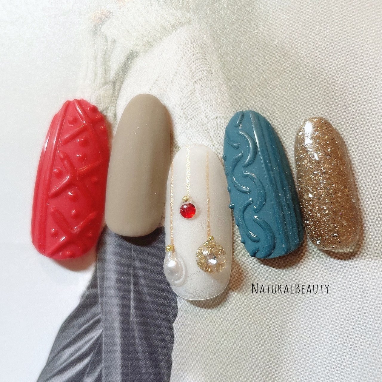 クリスマス ハンド ニット マット 雪の結晶 Naturalbeautyのネイルデザイン No ネイルブック