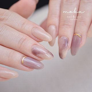 グレイッシュパープルのネイルデザイン ネイルブック