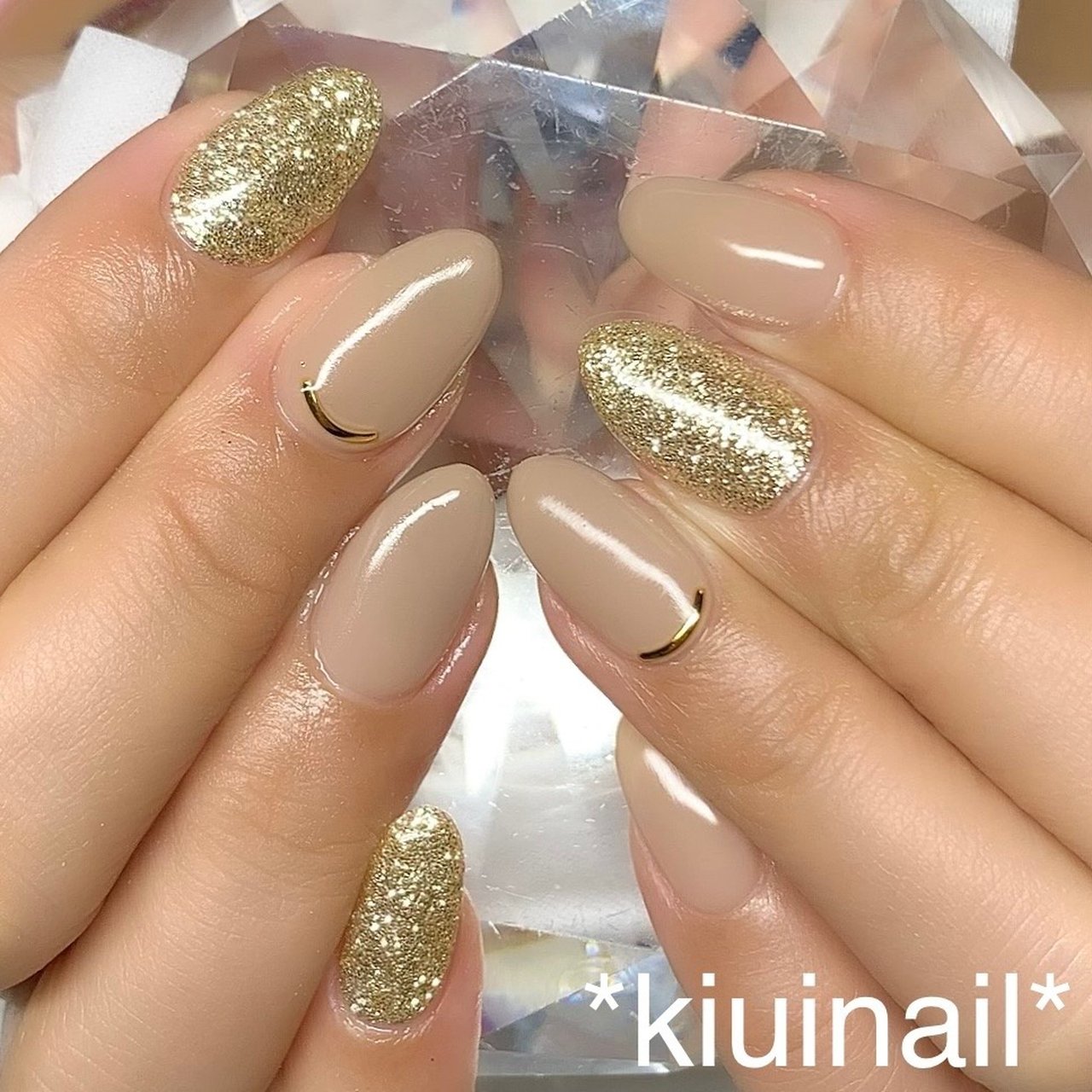 オールシーズン ハンド シンプル ミディアム ベージュ Kiuinailのネイルデザイン No ネイルブック