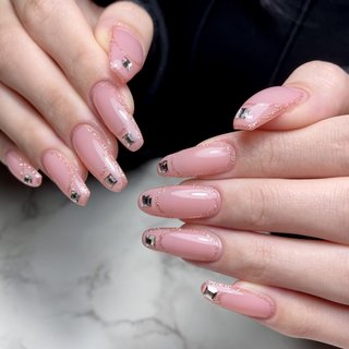 スクエアスワロフスキーのネイルデザイン ネイルブック