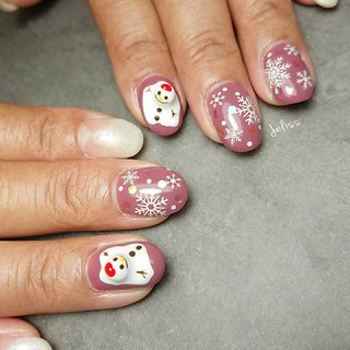 人気順 ピンク 溶けた雪だるまのネイルデザイン ネイルブック