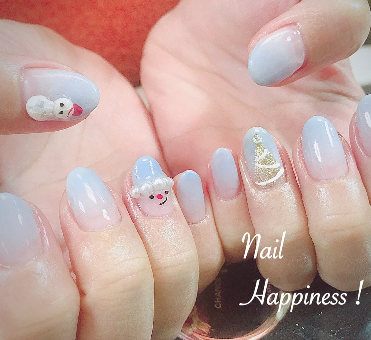 冬 クリスマス グラデーション パール ホワイト Nail Happiness ネイルハピネス ささきまきのネイルデザイン No 693 ネイルブック