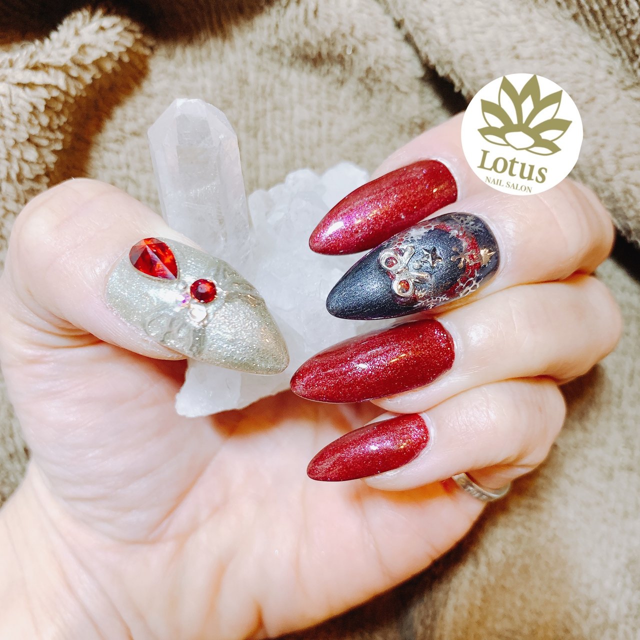 冬 クリスマス パーティー ハンド シンプル Nail Salon Lotus ゆかのネイルデザイン No ネイルブック