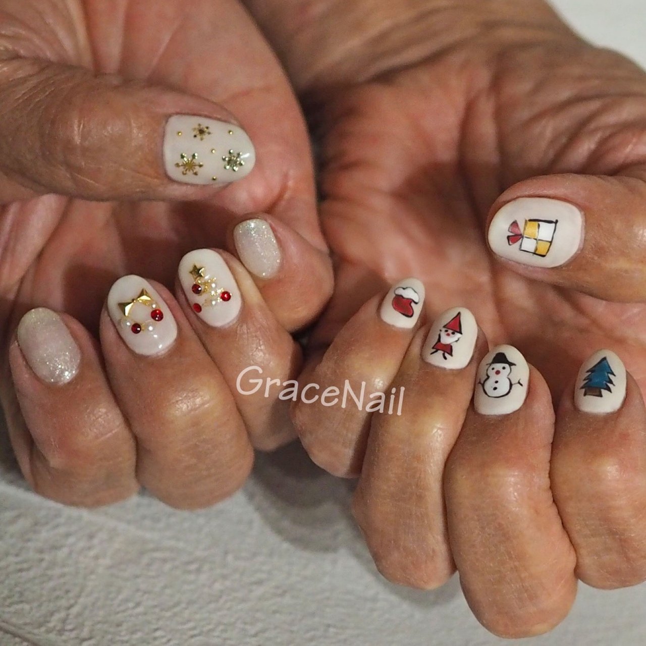 冬 クリスマス パーティー 女子会 ハンド Gracenailのネイルデザイン No ネイルブック