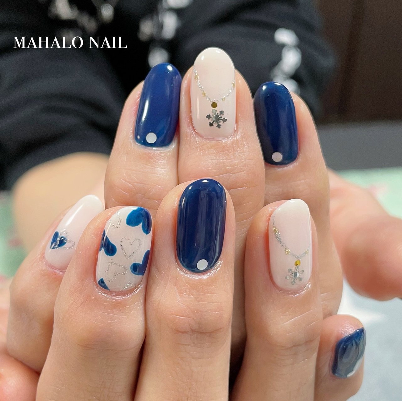 ホワイト ネイビー Mahalo Nailのネイルデザイン No ネイルブック