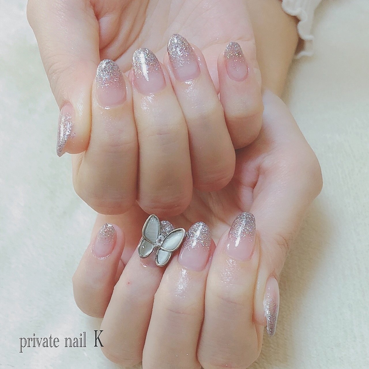 オールシーズン ハンド グラデーション ラメ ミディアム Nailkのネイルデザイン No ネイルブック