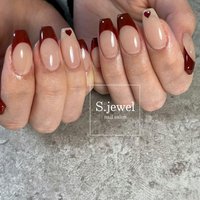 #フレンチ#フレンチネイル#赤#赤ネイル#レッド#レッドネイル#ボルドー#ボルドーネイル#冬#冬ネイル#正月#お正月#正月ネイル#お正月ネイル#ハート#ハートネイル#バーチャルフレンチ#バーチャルフレンチネイル#スクエア#スクエアネイル #フレンチ #ハート #S.JEWEL #ネイルブック