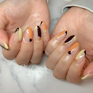 半分フレンチのネイルデザイン ネイルブック