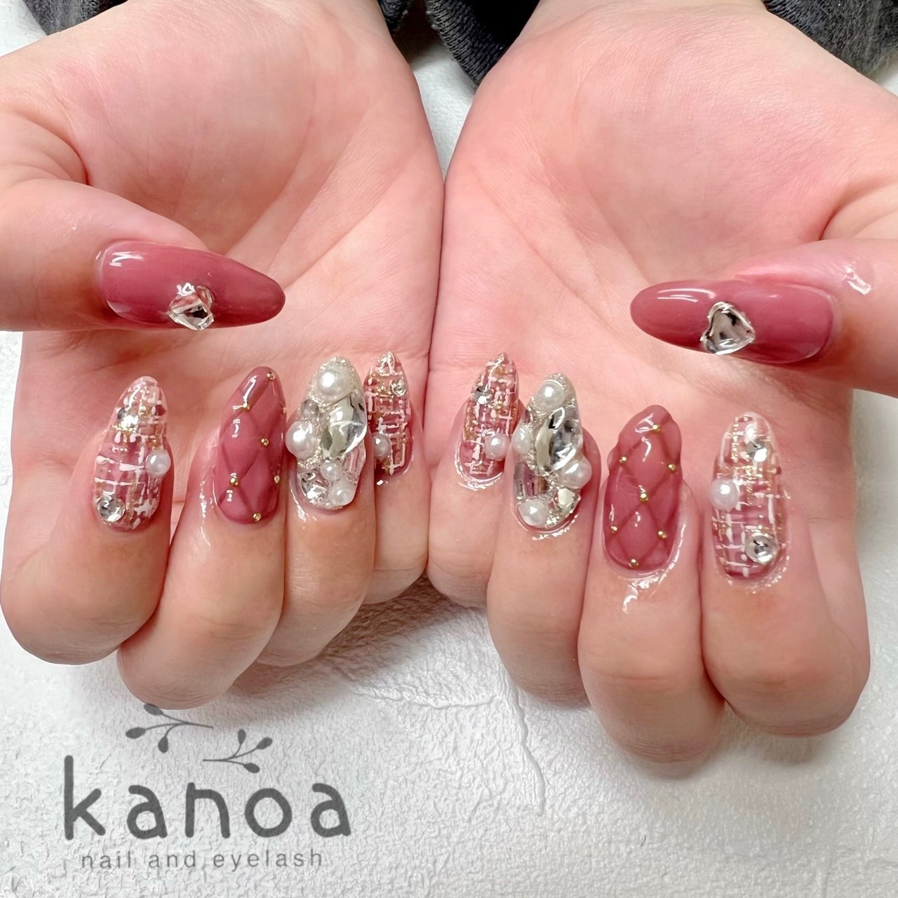 冬/ツイード/キルティング/ピンク/シルバー - kanoa❁Nailのネイル 