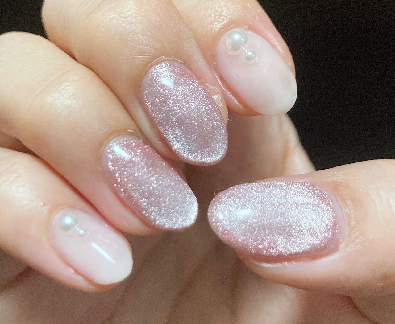 ハンド ラメ パール ミディアム ピンク ちくわのネイルデザイン No ネイルブック