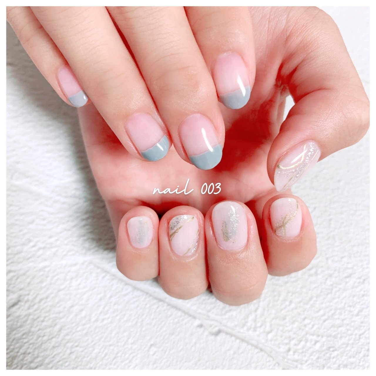 オールシーズン デート 女子会 ハンド 変形フレンチ Nail003のネイルデザイン No ネイルブック