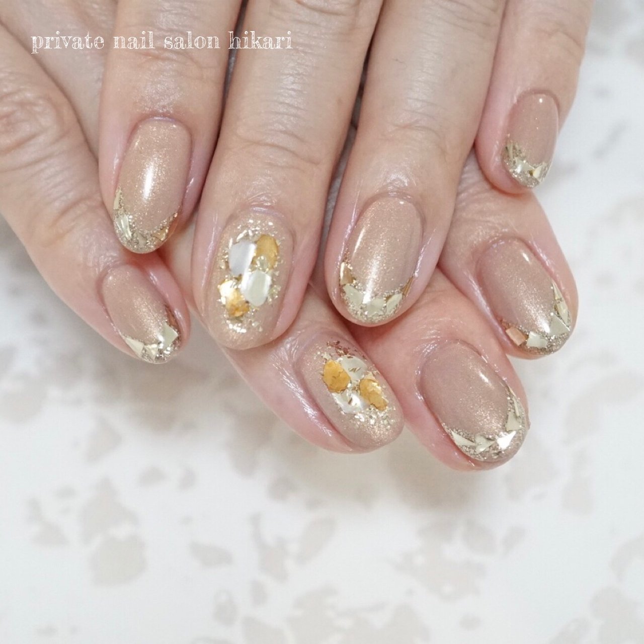 冬 ハンド フレンチ ホログラム ラメ Hikarinailのネイルデザイン No ネイルブック
