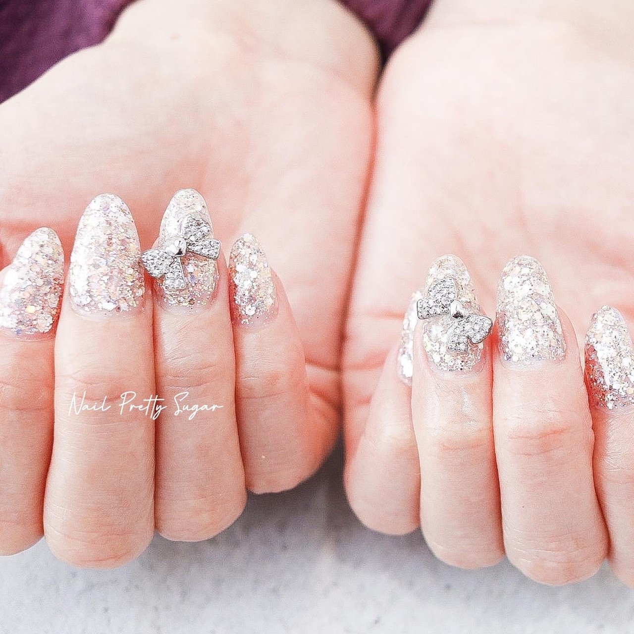 冬 ハンド ラメ ワンカラー ミディアム Nail Prettysugarのネイルデザイン No ネイルブック
