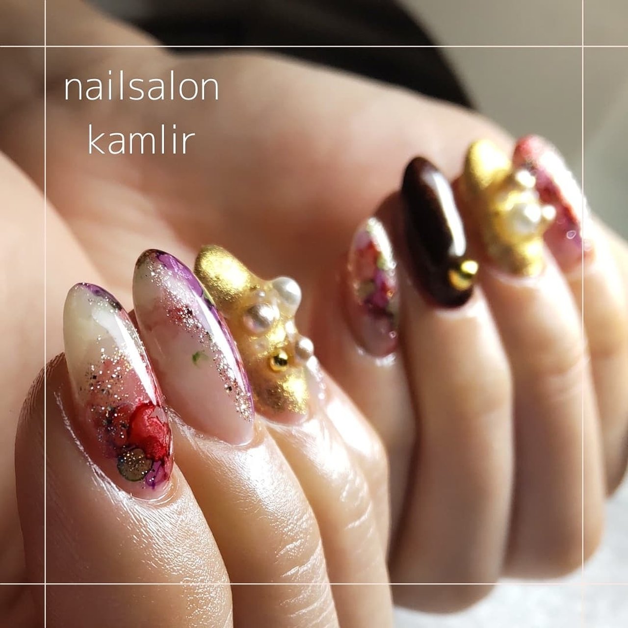 冬 クリスマス オフィス ブライダル ハンド Kamlir カムリール Kumiのネイルデザイン No ネイルブック