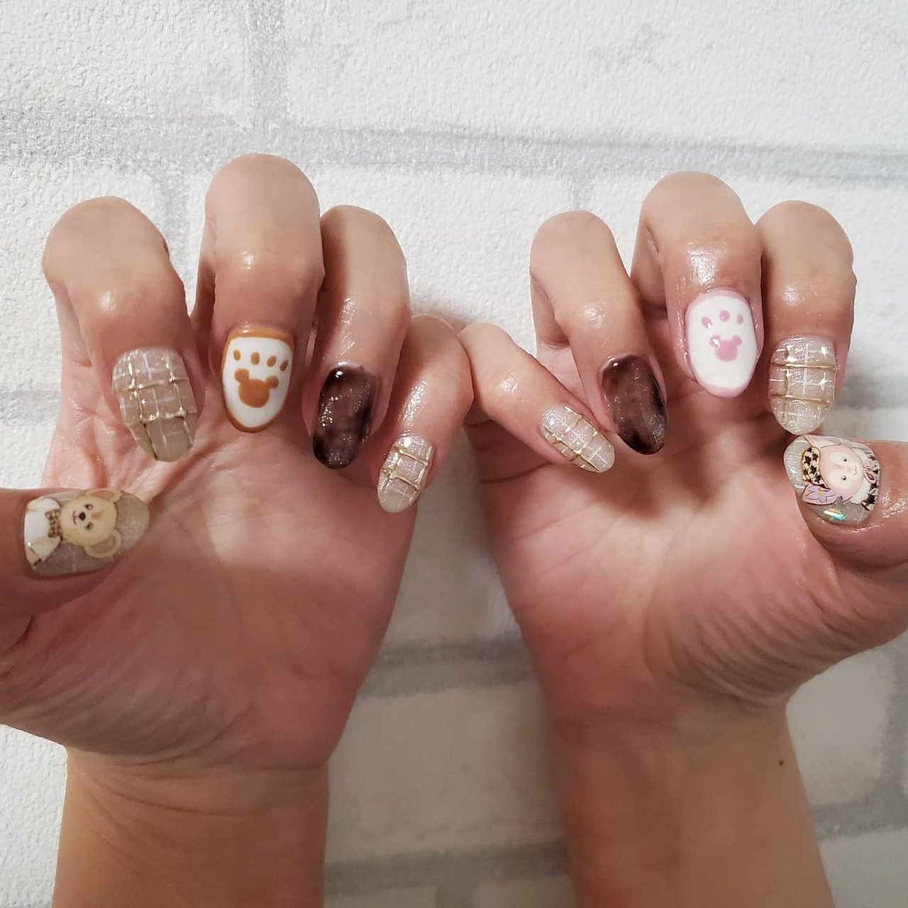 秋 冬 チェック 痛ネイル キャラクター Yui 美爪屋 蘭のネイルデザイン No ネイルブック