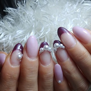 22年 新着順 パープルフレンチネイルのネイルデザイン ネイルブック