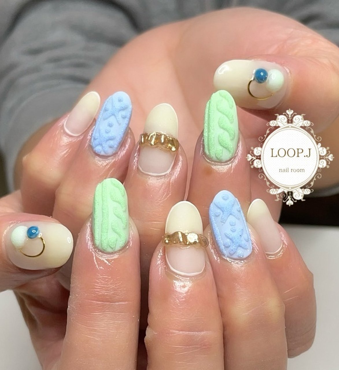 冬 デート ハンド ニット マット おおくぼ めぐみのネイルデザイン No ネイルブック