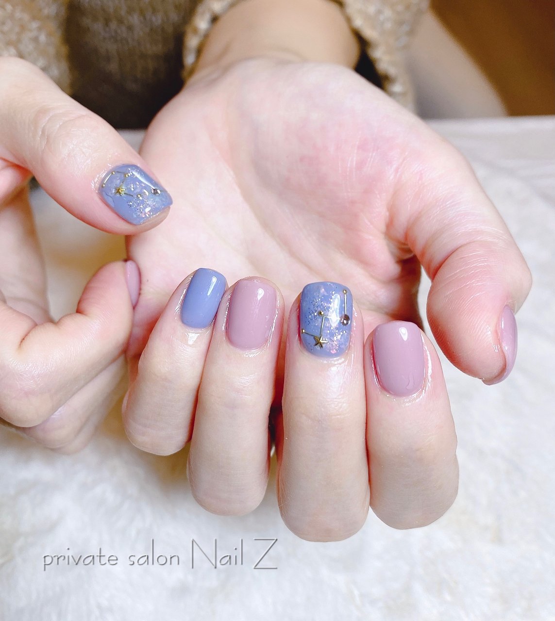 ハンド 星 ショート ピンク ブルー Nail Z ネイルジー のネイルデザイン No ネイルブック