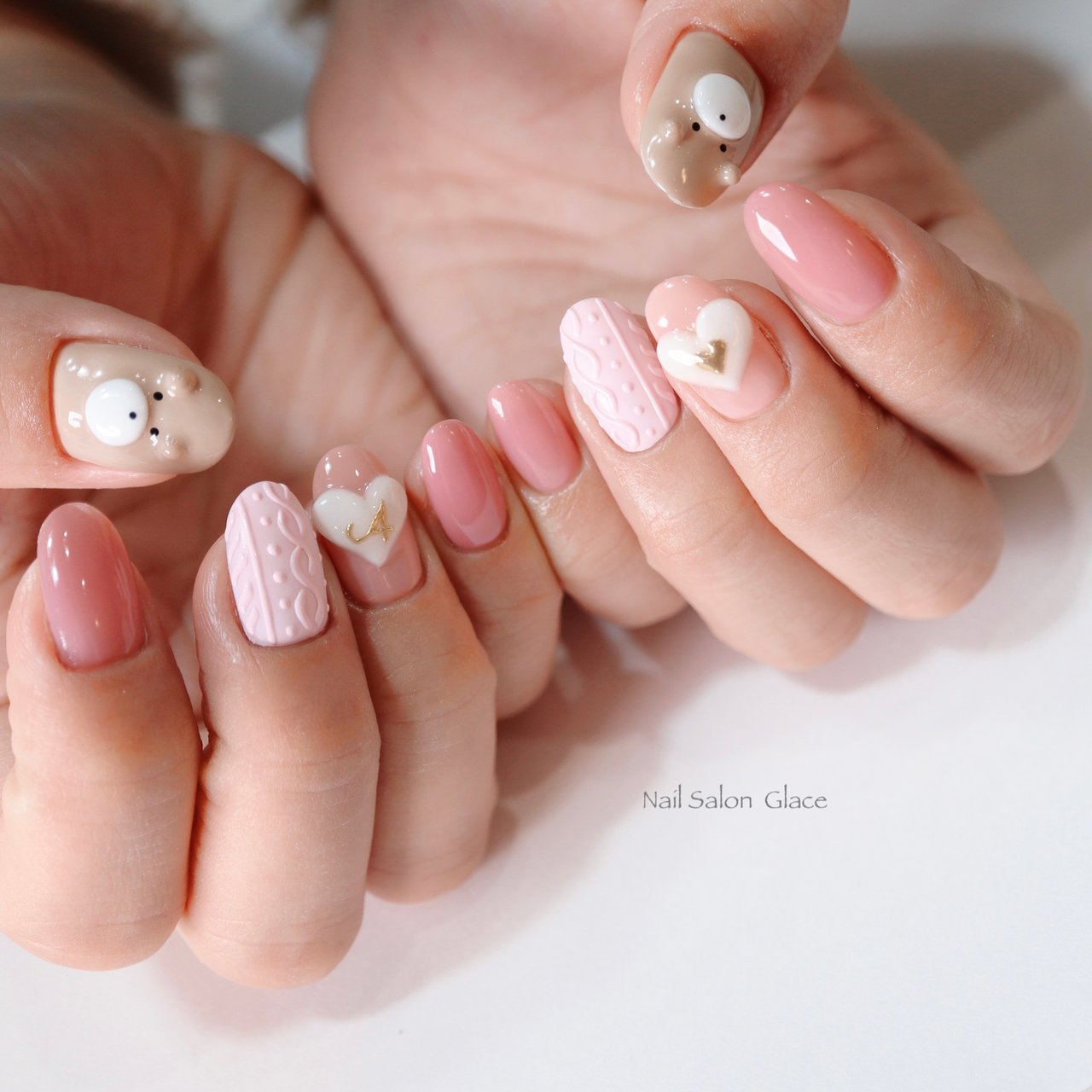 冬 クリスマス 女子会 アニマル柄 キャラクター Nail Salon Glaceのネイルデザイン No ネイルブック