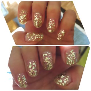 #gold #flakeglitter #セルフネイラー #簡単nails NAIL HOLIC GD027 パーティーフレーク
をフレークが満遍なく広がるように塗り完成
#ハンド #リゾート #ラメ #nail #お正月 #フレーク #ゴールド #ネイル #女子会 #オールシーズン #セルフネイル #クリア #マニキュア #ミディアム #クリアネイル #ラメネイル #ライブ #セルフ #簡単　#プチプラネイル #オールシーズン #お正月 #ライブ #パーティー #ハンド #シンプル #ホログラム #ラメ #ミディアム #ゴールド #マニキュア #セルフネイル #10305 #ネイルブック