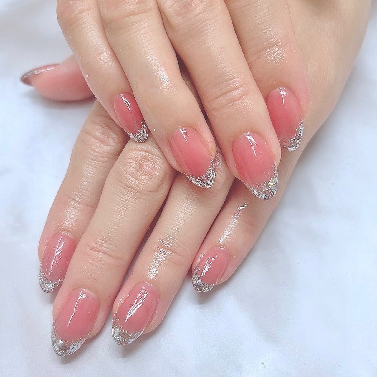 ピンク/シルバー - 💎crystal R ~nail salon~のネイルデザイン[No