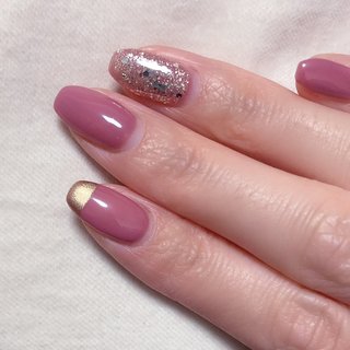 ピンクグレーのネイルデザイン ネイルブック