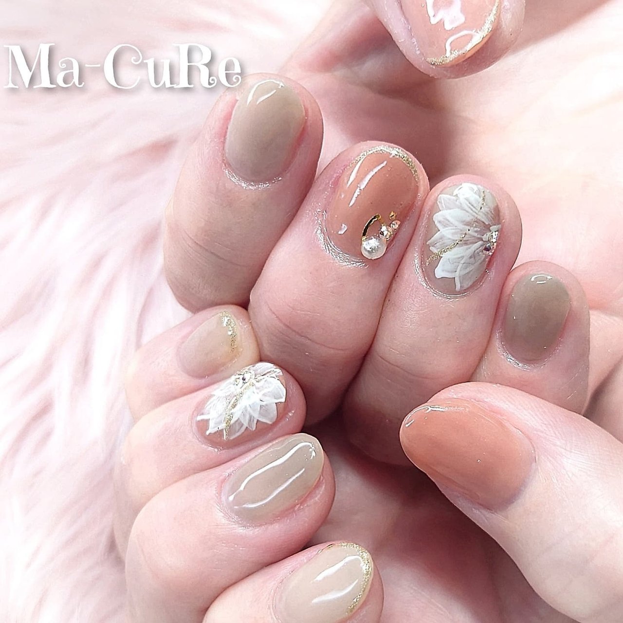 春 冬 卒業式 オフィス ハンド 𝑴𝒂 𝑪𝒖𝑹𝒆 ﾏｰｷｭｱ のネイルデザイン No ネイルブック