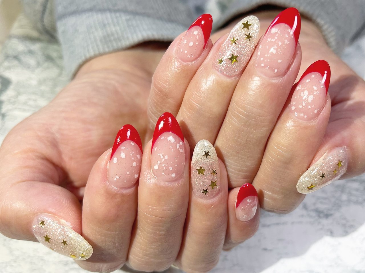 冬 クリスマス ハンド フレンチ ホワイト Nailfuflaのネイルデザイン No ネイルブック