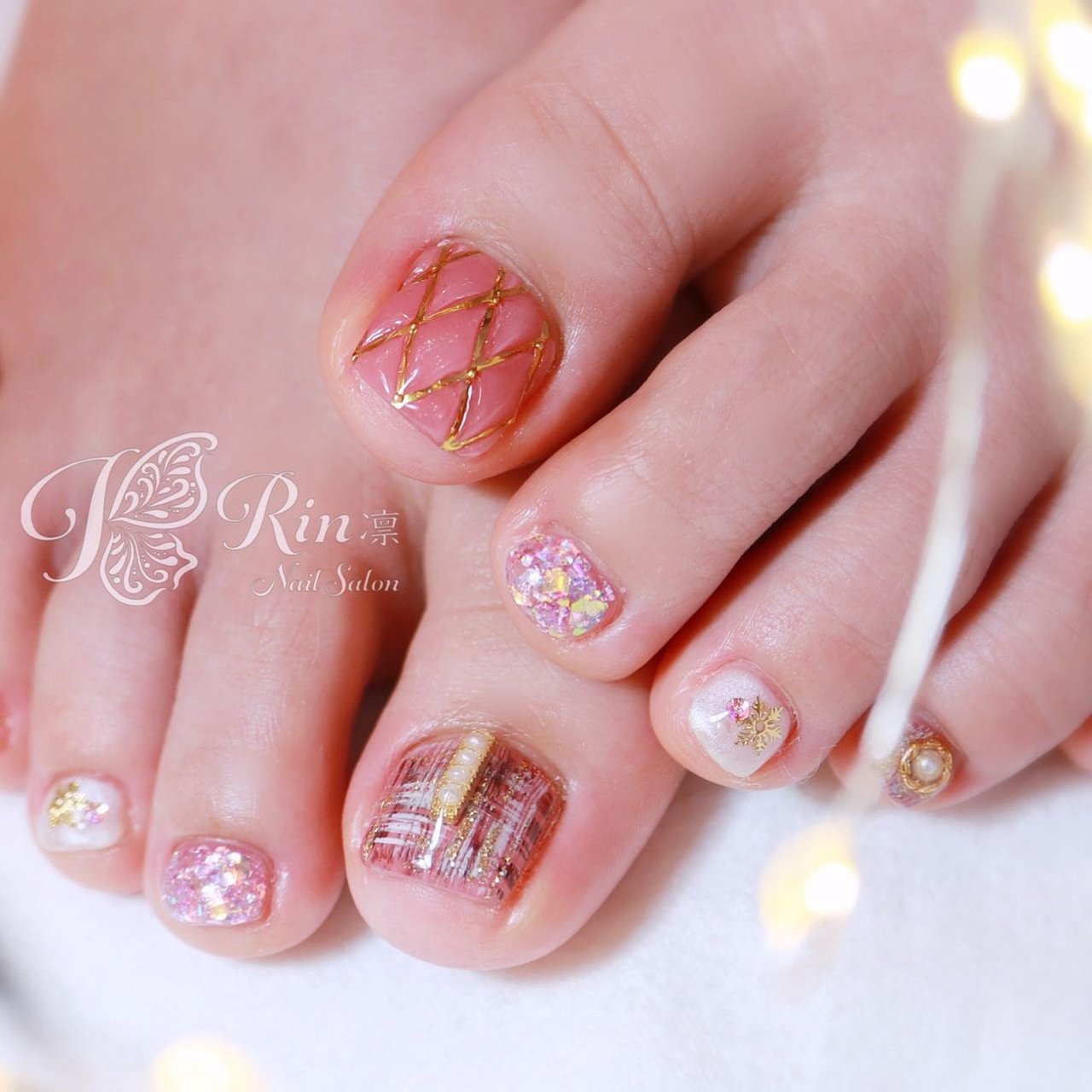 秋 冬 クリスマス 女子会 フット Rin Nailのネイルデザイン No ネイルブック
