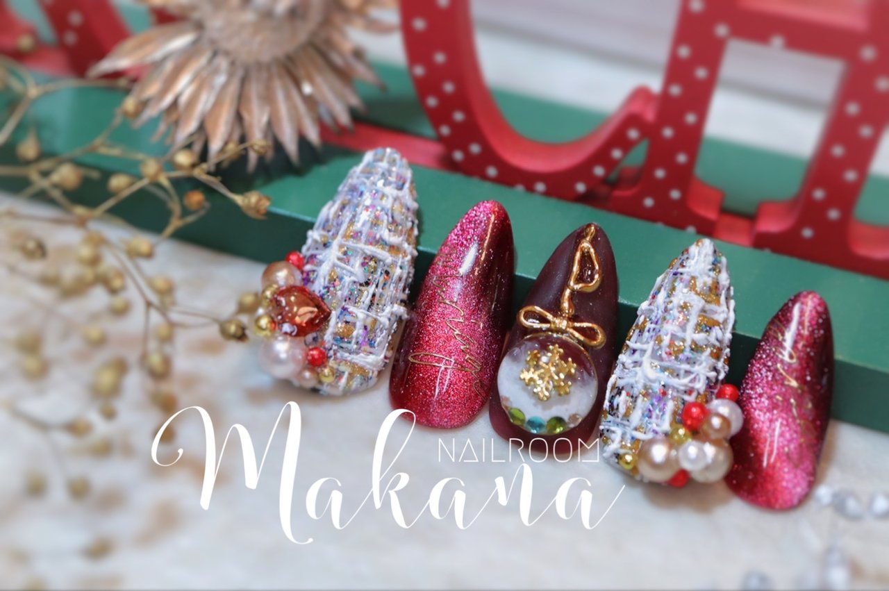 冬 バレンタイン クリスマス デート ビジュー 青葉台ネイルサロン ネイルルームマカナnailroommakana のネイルデザイン No ネイルブック