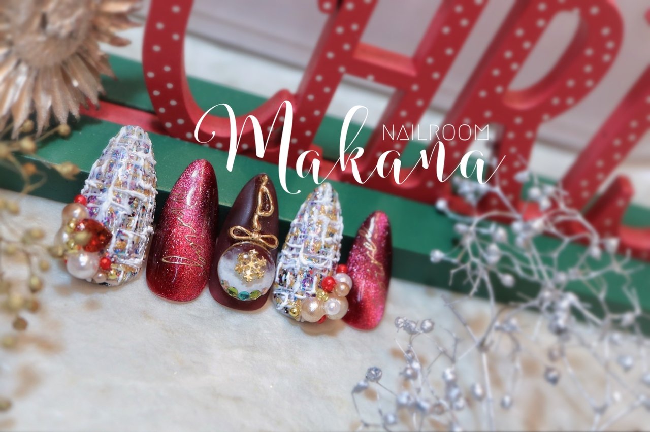 冬 バレンタイン クリスマス デート ビジュー 青葉台ネイルサロン ネイルルームマカナnailroommakana のネイルデザイン No ネイルブック