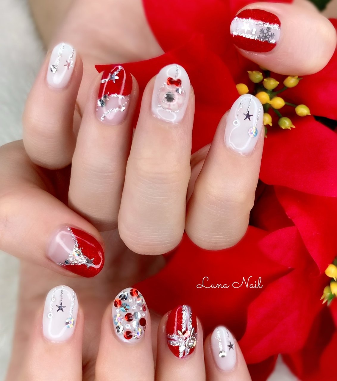 冬 クリスマス パーティー デート ハンド Lunanail18のネイルデザイン No ネイルブック