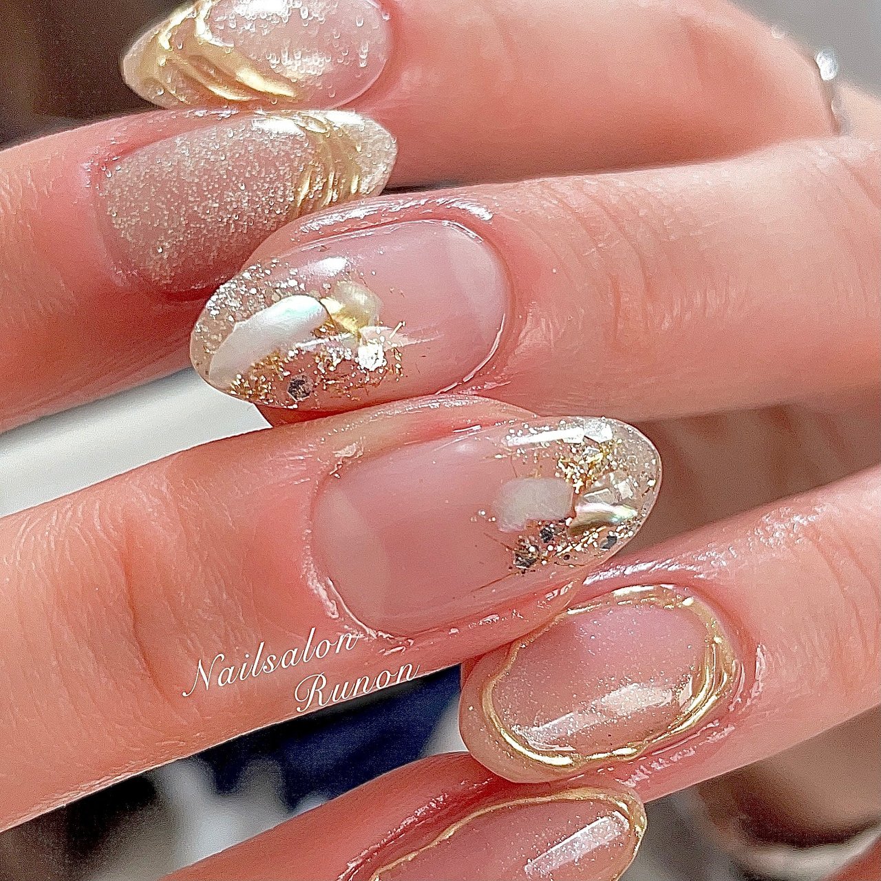 オールシーズン オフィス ブライダル デート ハンド Runonのネイルデザイン No ネイルブック