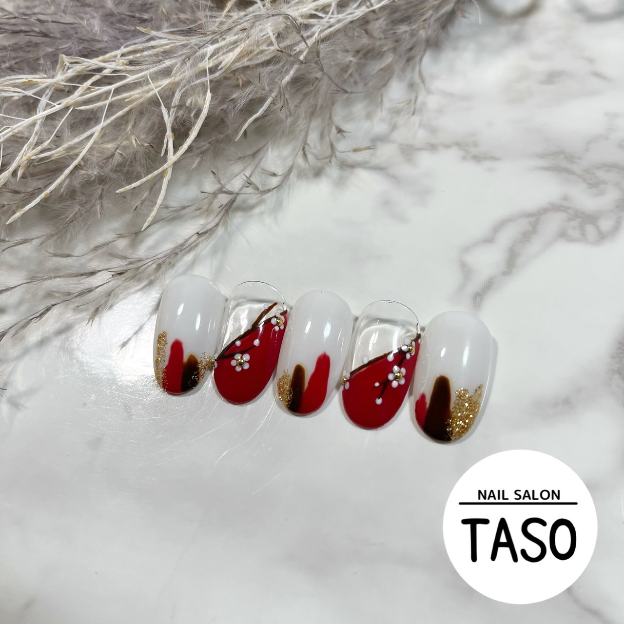 冬 お正月 成人式 ハンド 変形フレンチ すみえのネイルデザイン No ネイルブック