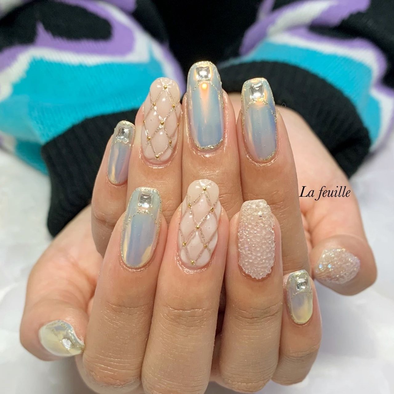 冬 オールシーズン クリスマス ブライダル ラメ Lafeuille ラ フィーユ のネイルデザイン No ネイルブック