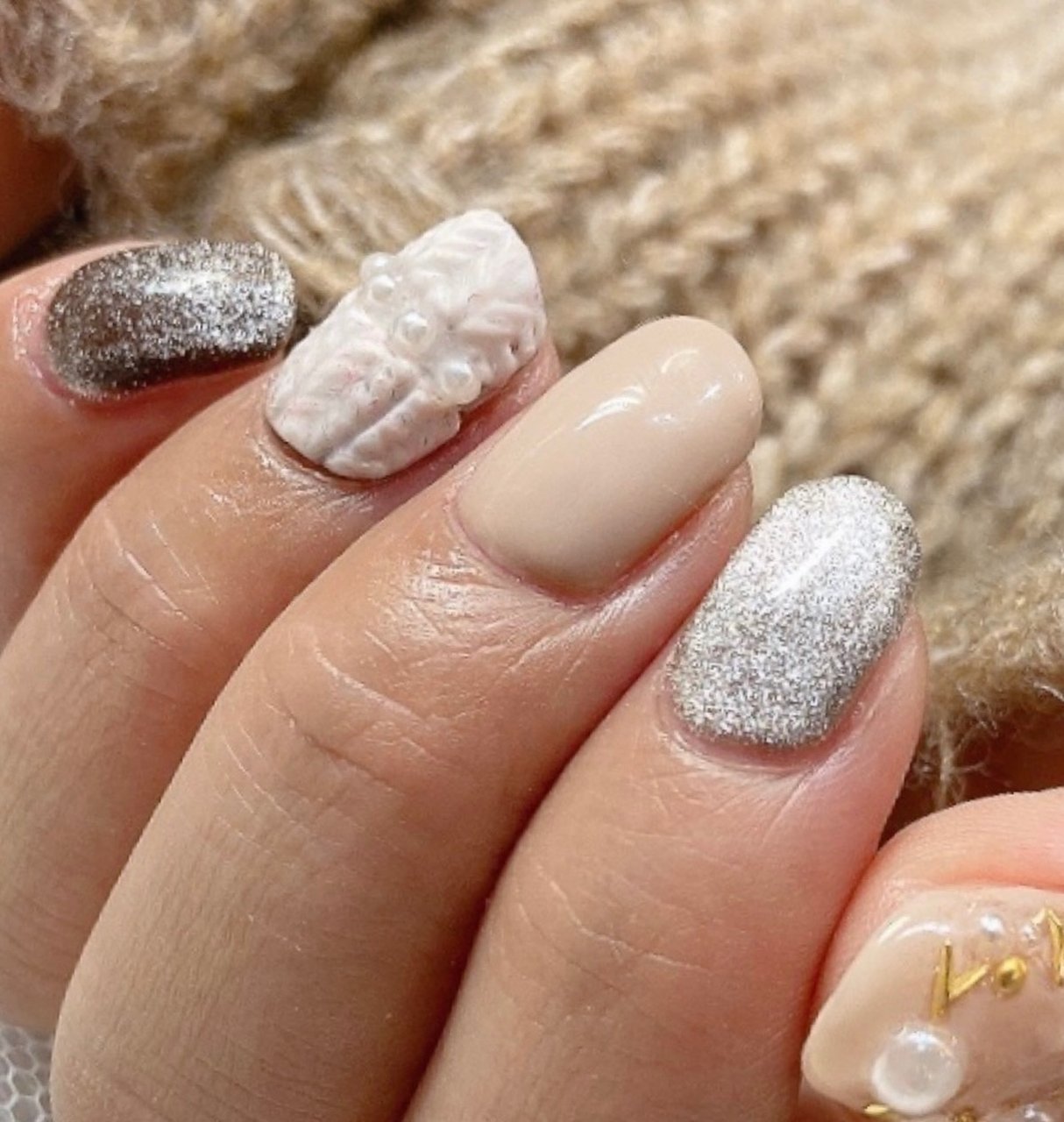 冬 クリスマス デート ハンド ワンカラー Nailbios Tomo のネイルデザイン No ネイルブック