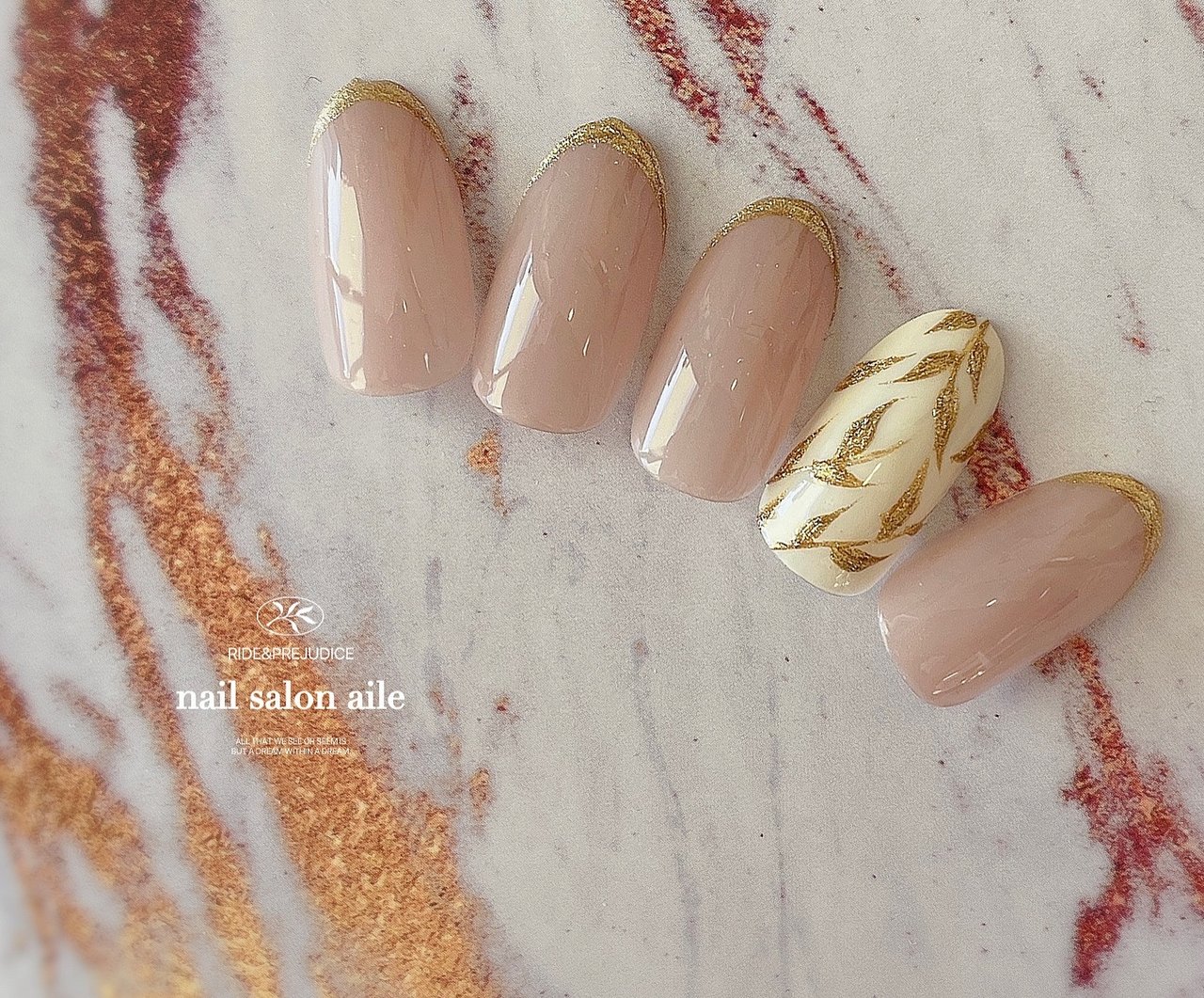 オールシーズン ハンド シンプル ワンカラー ボタニカル Nail Salon Aileのネイルデザイン No ネイルブック