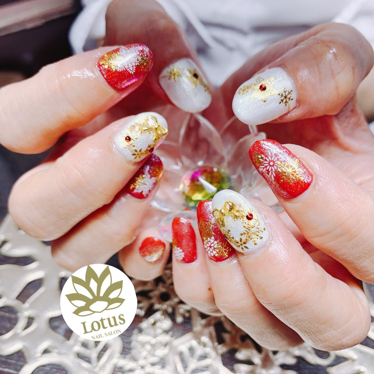 冬 クリスマス パーティー デート ハンド Nail Salon Lotus ゆかのネイルデザイン No ネイルブック