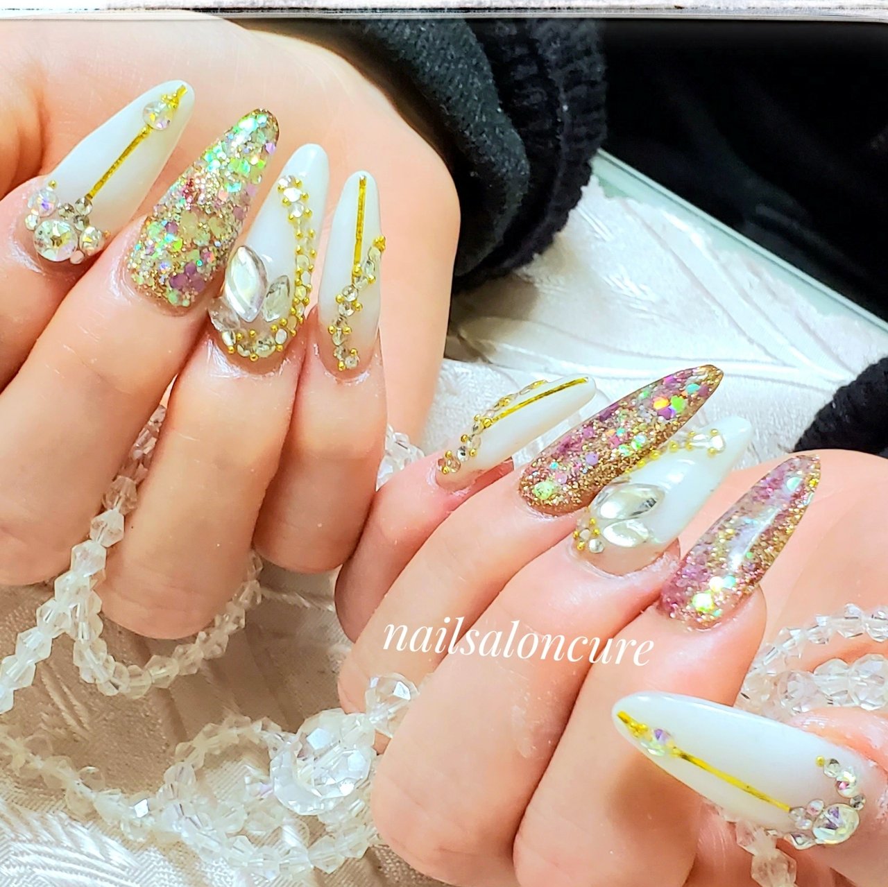 成人式 クリスマス ブライダル パーティー ハンド Nailsaloncureのネイルデザイン No ネイルブック