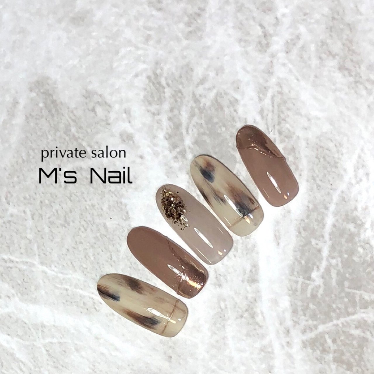 冬 ハンド ニュアンス ベージュ ブラウン M S Nailのネイルデザイン No 691 ネイルブック