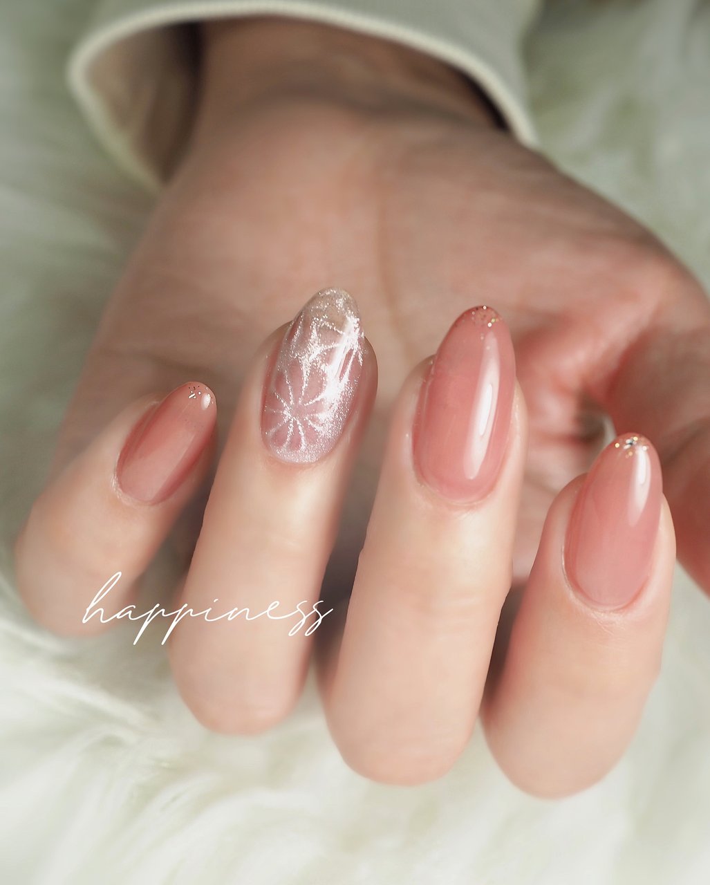 冬 オールシーズン お正月 ハンド ラメ Happinessのネイルデザイン No ネイルブック