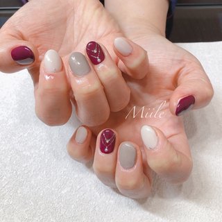 パープル 紫 ネックレスのネイルデザイン ネイルブック