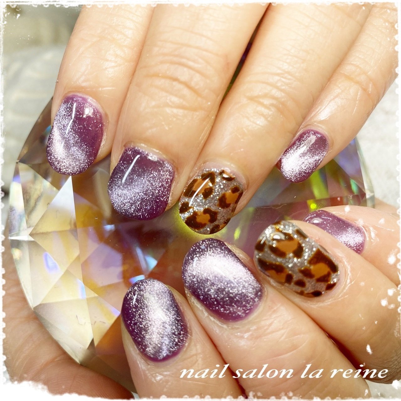 ハンド ラメ アニマル柄 ギャラクシー レオパード Akikoのネイルデザイン No ネイルブック