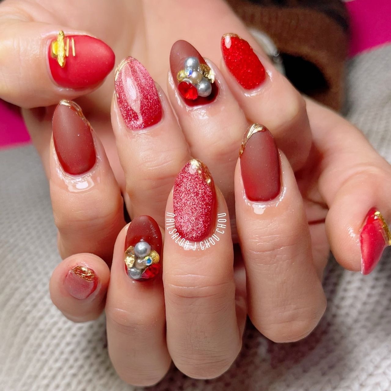 冬 お正月 クリスマス デート ハンド J Chou Chou Nailのネイルデザイン No ネイルブック