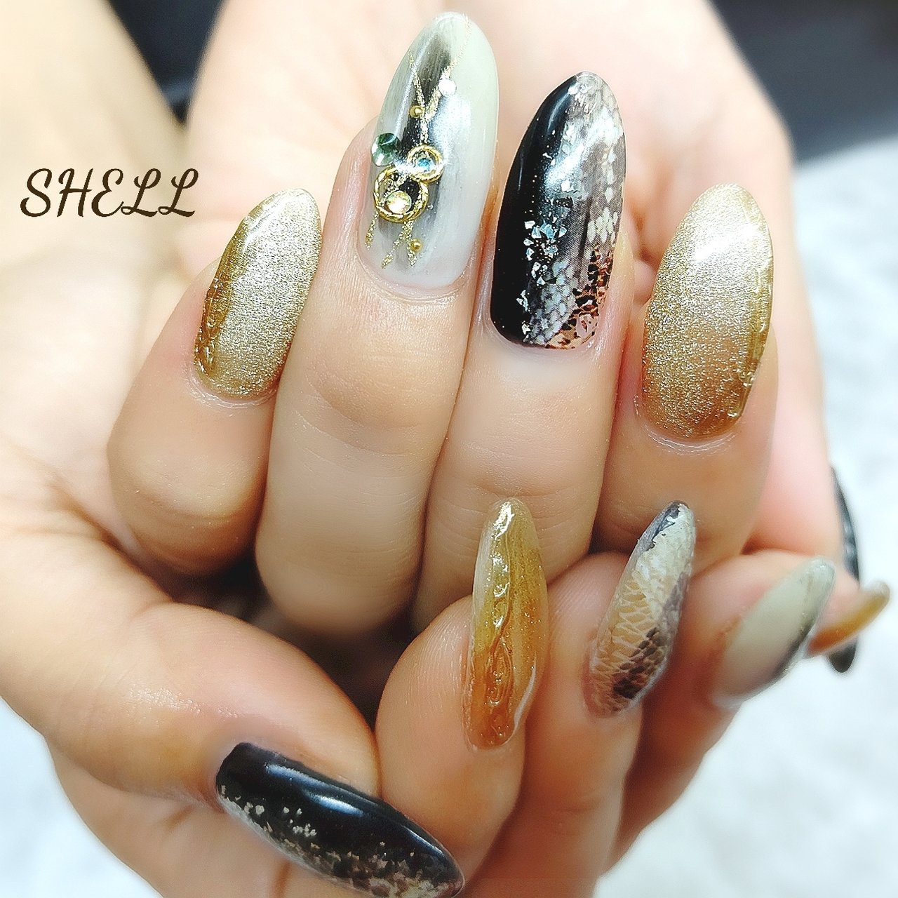 オールシーズン 旅行 ライブ ハンド ホログラム Nail Salon Shellのネイルデザイン No ネイルブック