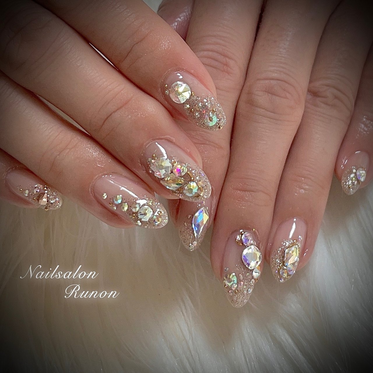 オールシーズン クリスマス ブライダル パーティー ハンド Runonのネイルデザイン No ネイルブック